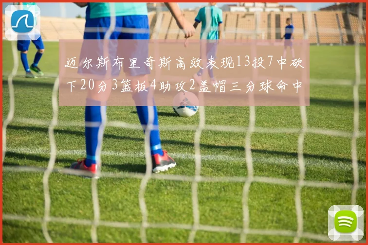 迈尔斯布里奇斯高效表现13投7中砍下20分3篮板4助攻2盖帽三分球命中率出色